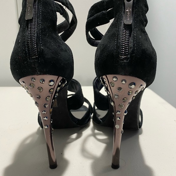 Black suede Marciano heels - Picture 3 of 5